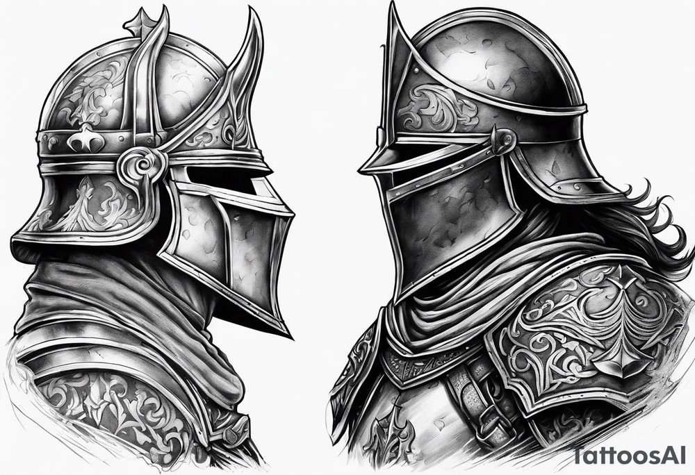 Wounded knight tattoo idea