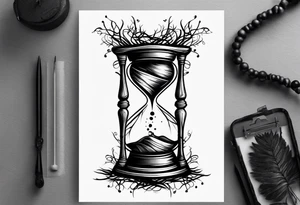 tattoo of roots wrapped around a hour glass tattoo idea