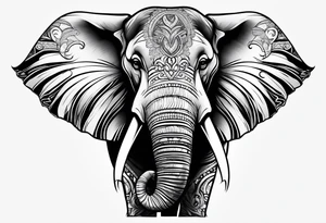 elephant smoking cigarette tattoo idea