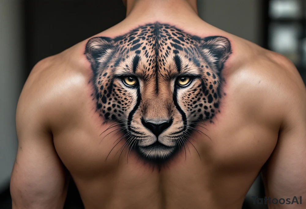 realistic cheetah tattoo idea