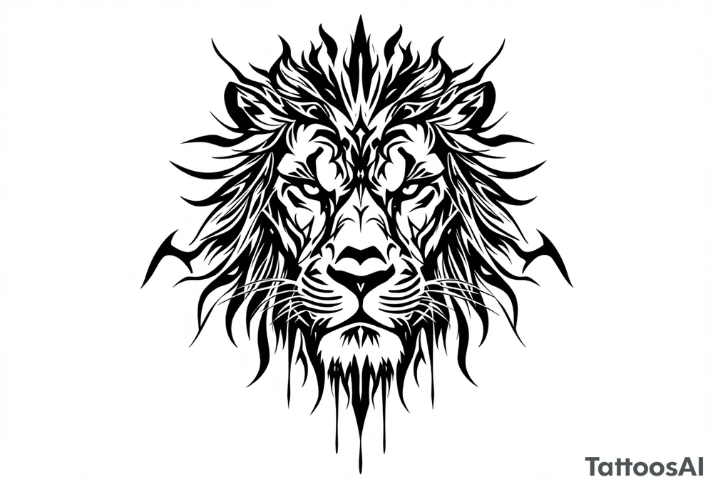 powerful majestic lion, close-up tattoo idea