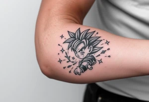 legendary dragonball z scene with energy aura and power effects tattoo idea
