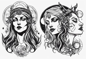 The High Priestesses. Hecate, Artemis and Selene as one. Representing Magic, Intuition and The Moon. tattoo idea