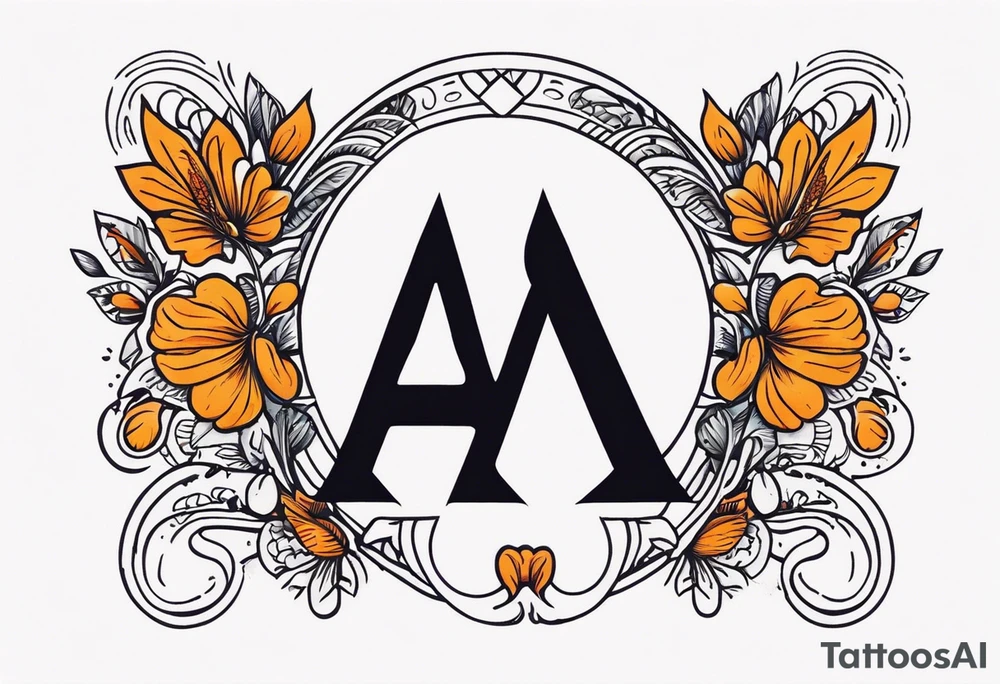 A headband with the letters A R in the middle tattoo idea