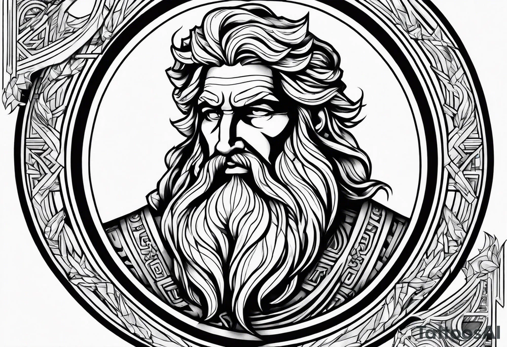 powerful majestic zeus tattoo idea