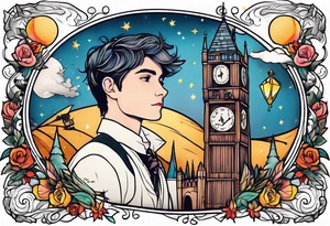 literary tattoo with the little prince, divergent, the hunger games and harry potter tattoo idea