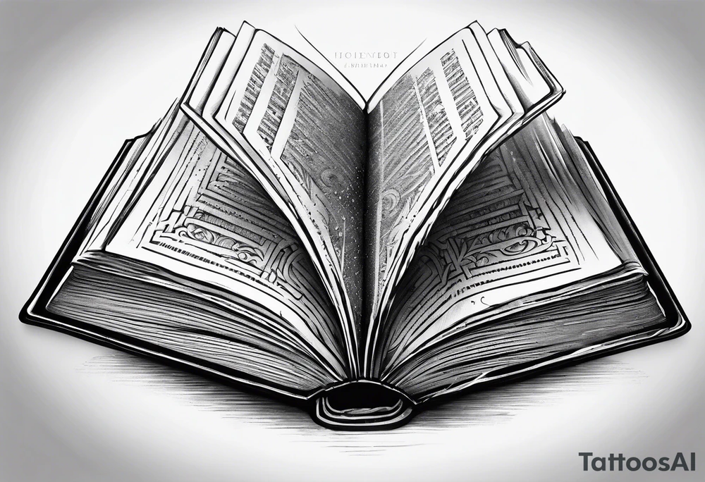 A blank open book tattoo idea