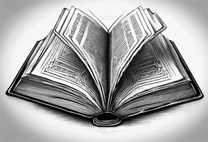 A blank open book tattoo idea