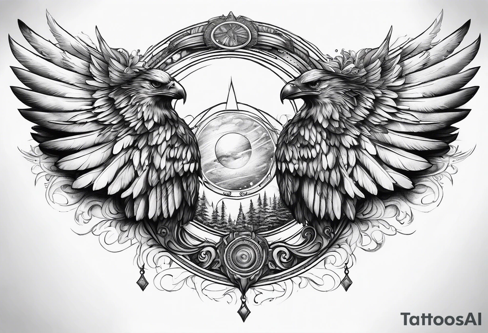 a halo over a pair of wings tattoo idea