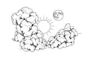 The clouds, the sun, and the moon tattoo idea