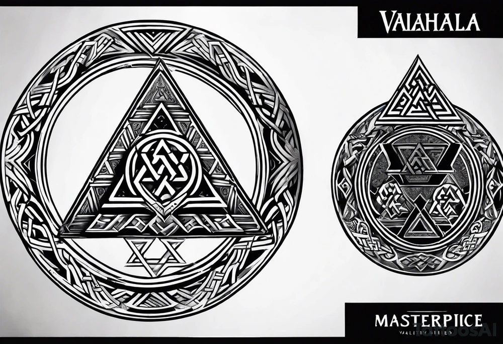 Valhalla valknut shield tattoo idea