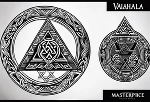 Valhalla valknut shield tattoo idea