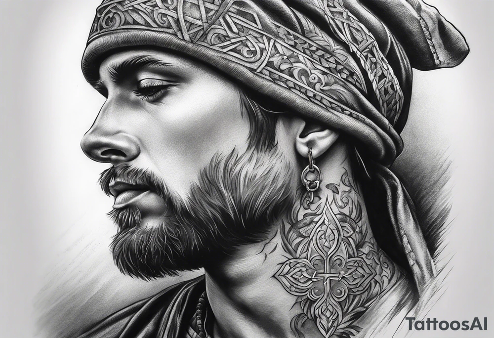 Christian tattoo in realism style that shows Strenght tattoo idea