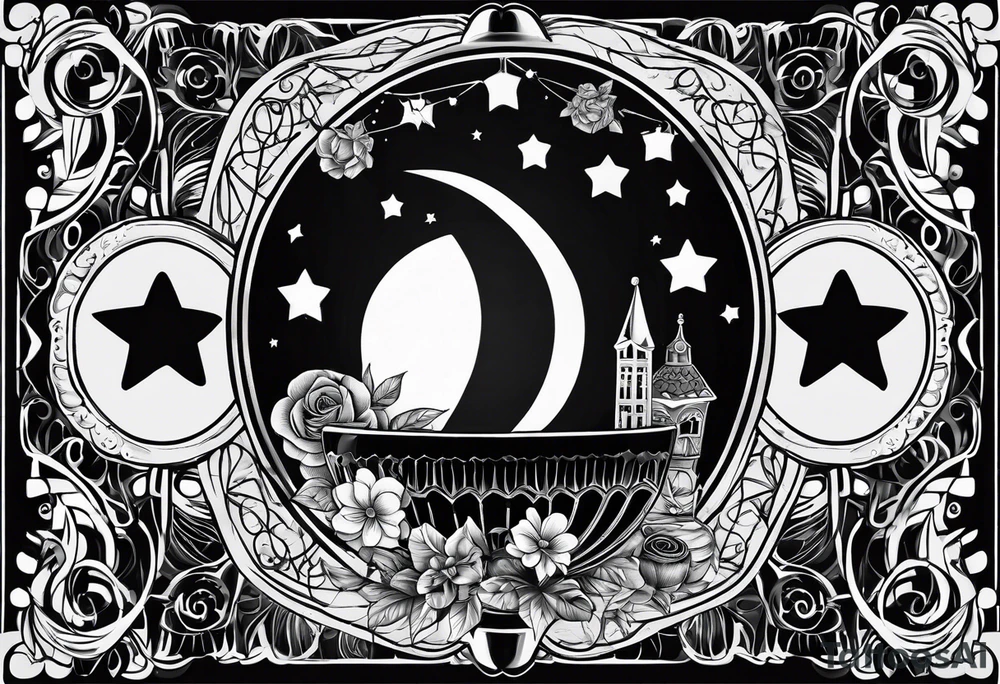 20 oz tumbler banner design, candy, minimalist, spellbound, voodoo, moon, stars, Halloween tattoo idea