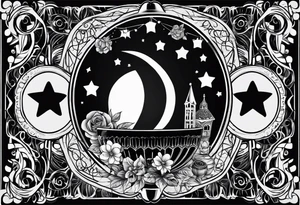 20 oz tumbler banner design, candy, minimalist, spellbound, voodoo, moon, stars, Halloween tattoo idea