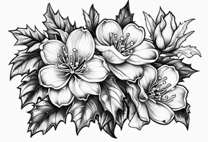 Holly flower tattoo idea