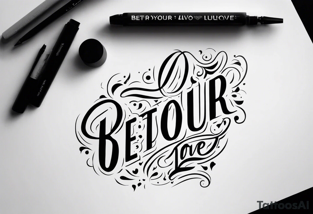 Надпись Beyourluve tattoo idea