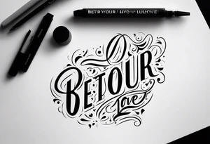 Надпись Beyourluve tattoo idea