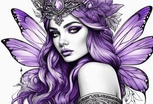 fairy queen in purple tattoo idea