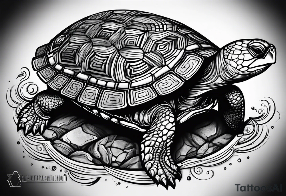 turtle sun tattoo idea