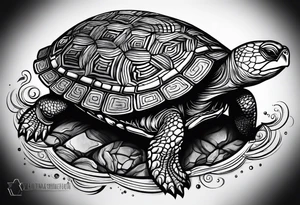 turtle sun tattoo idea