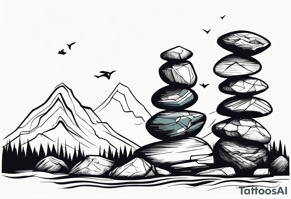 Rocks stacked on top of each other tattoo idea