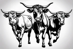 two fighting cow tattoo idea