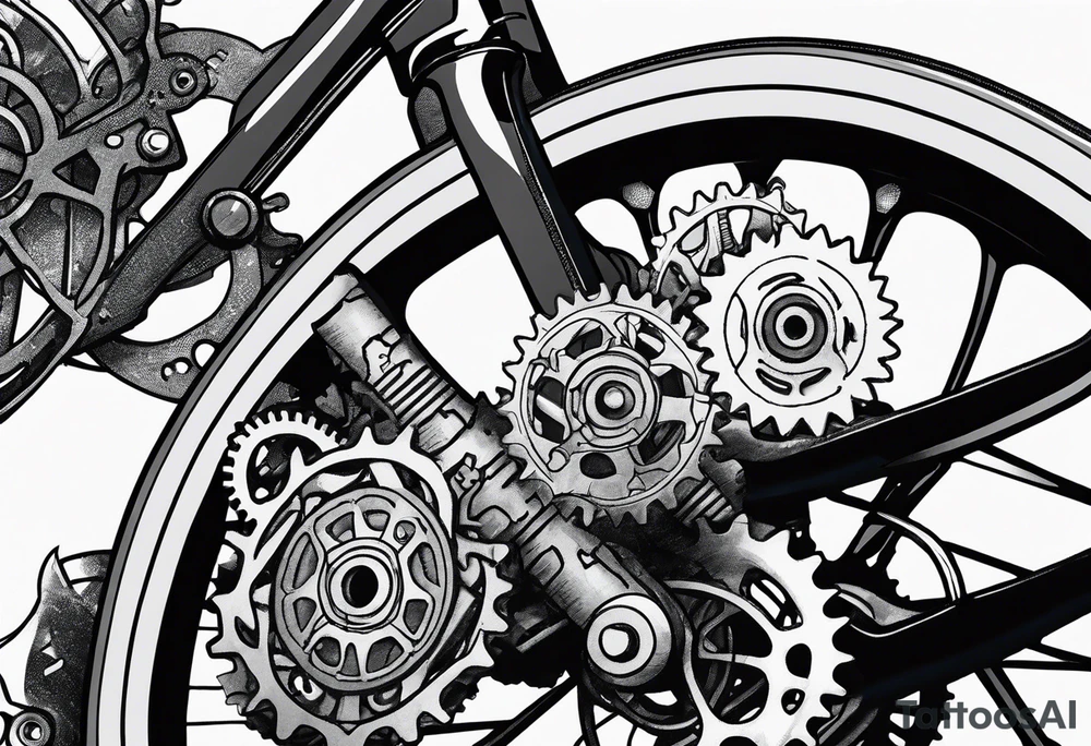 Bicycle gear where heart should be tattoo idea