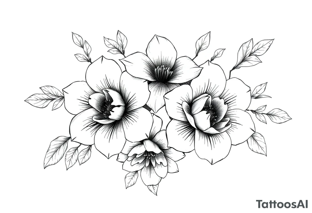 ornaments of flowers tattoo idea