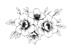 ornaments of flowers tattoo idea