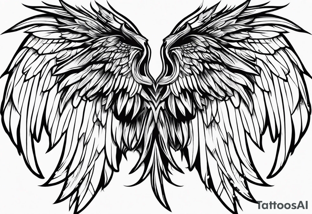 Dark angel wing tattoo idea