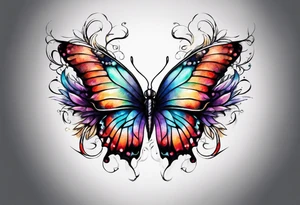 Half Butterfly half angel wings tattoo idea