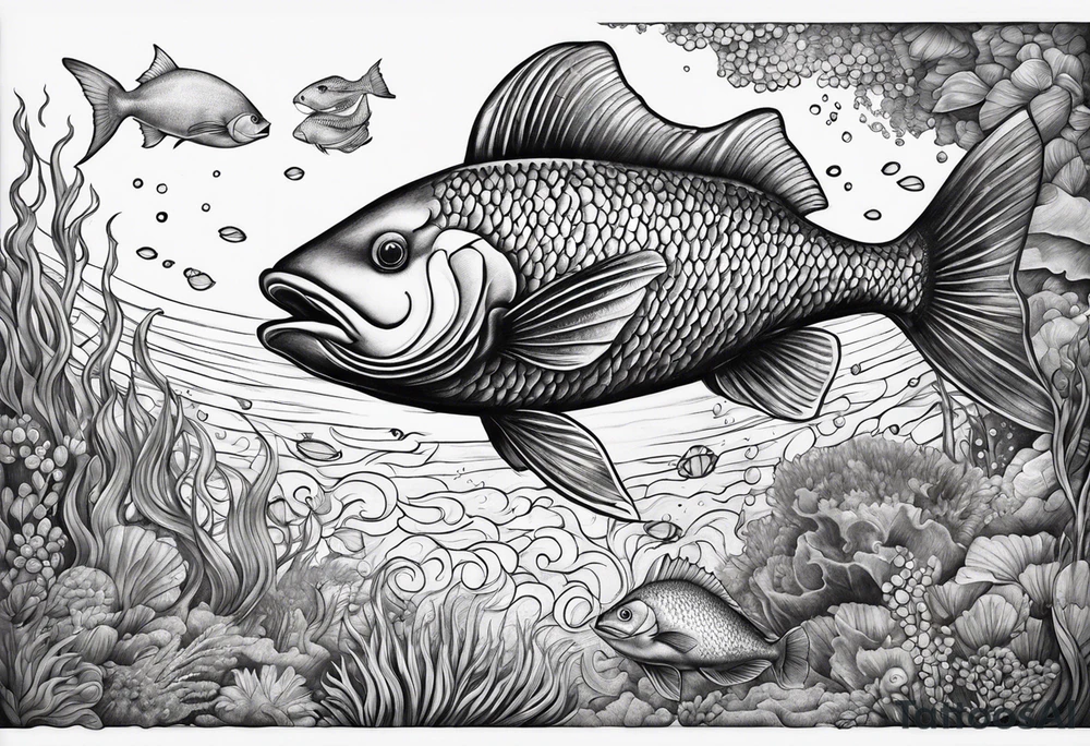 under water ocean scene tattoo idea
