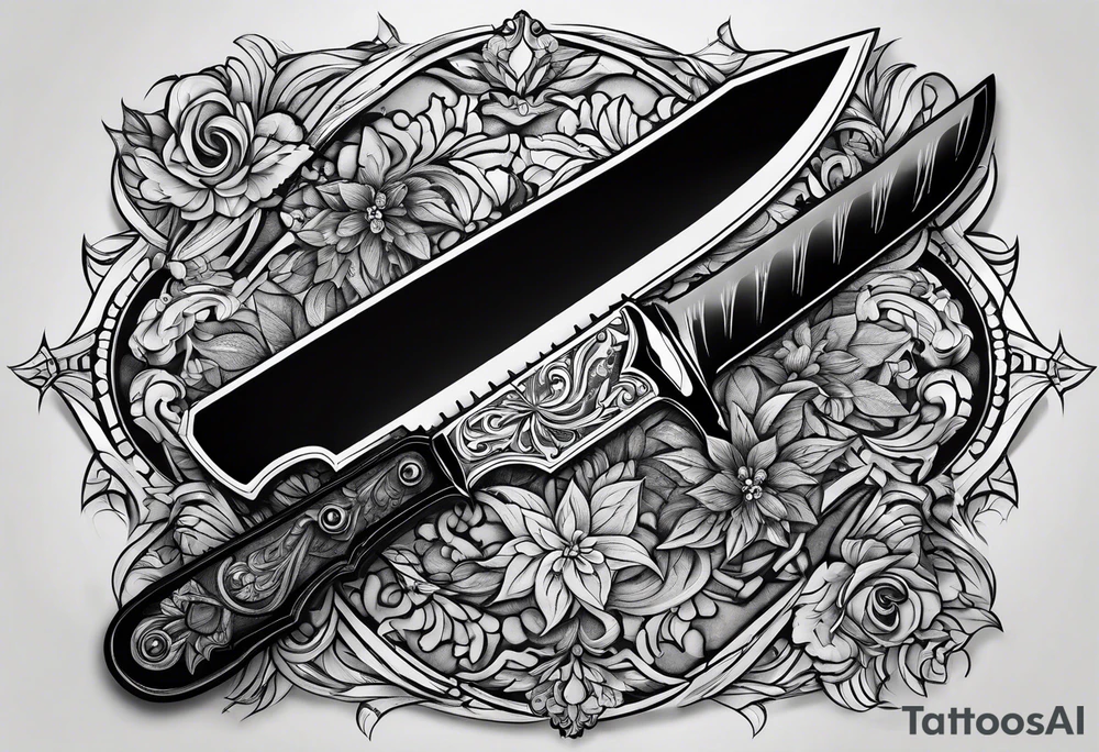 Knife in marble tattoo idea