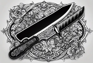 Knife in marble tattoo idea