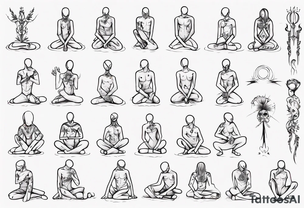 Stick figure kneeling tattoo idea