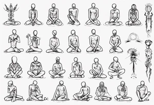 Stick figure kneeling tattoo idea
