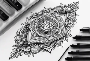 3 6 9 numbers arm tattoo idea
