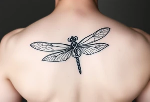 dragonfly with infinity symbol body tattoo idea