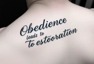 Obedience leads to restoration (saying) wrote in cursive tattoo idea