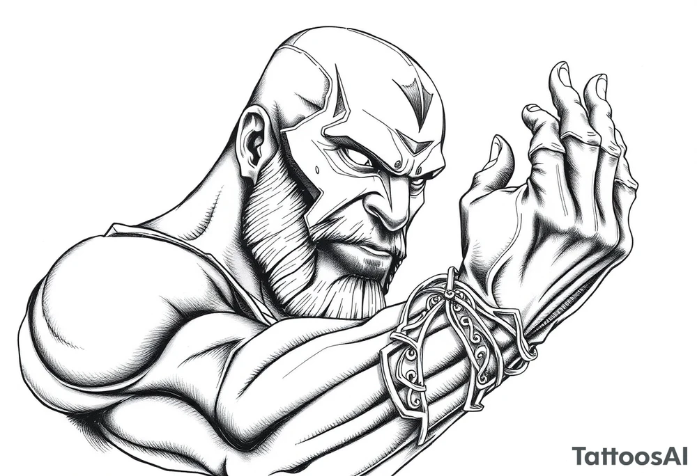 thanos with infinity gaulet tattoo idea