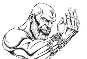 thanos with infinity gaulet tattoo idea