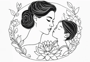 fine line minimalist mother daughter tattoo tattoo idea