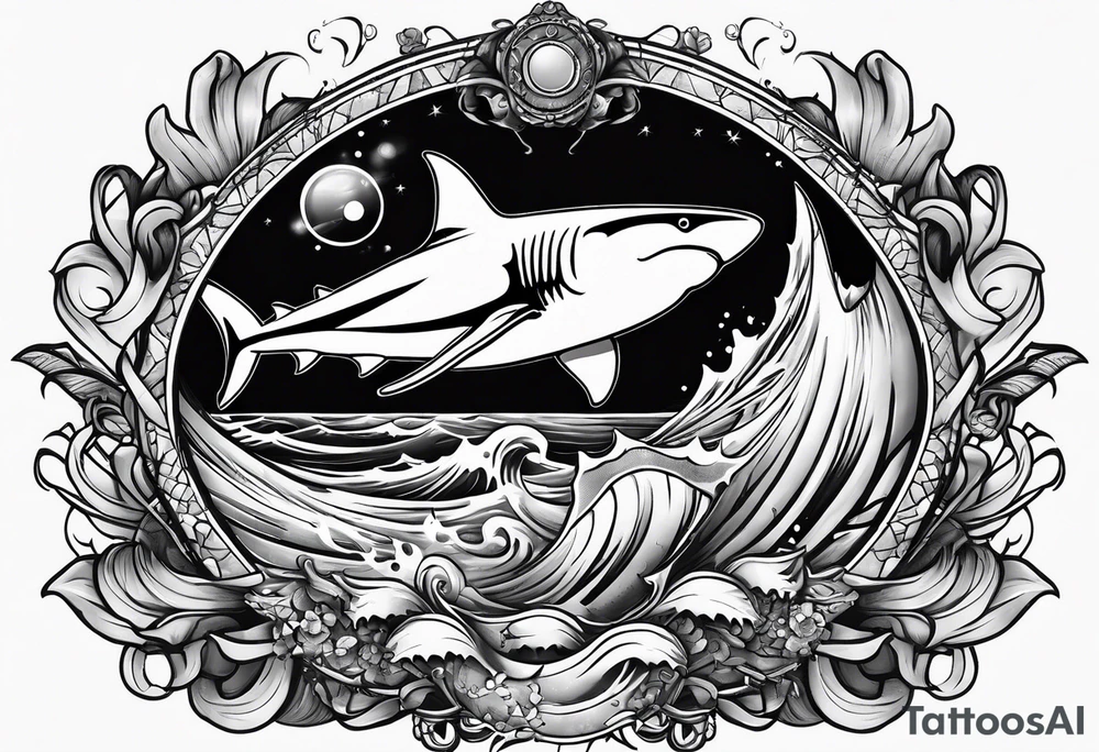 Shark grim reaper tattoo idea