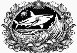 Shark grim reaper tattoo idea