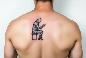 Seated mediator suicide prevention tattoo idea
