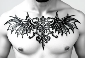 Powerful and Demonic Irish family crest for a full chest tattoo tattoo idea