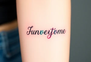 Bright colored ambigram phrases 


in English tattoo idea