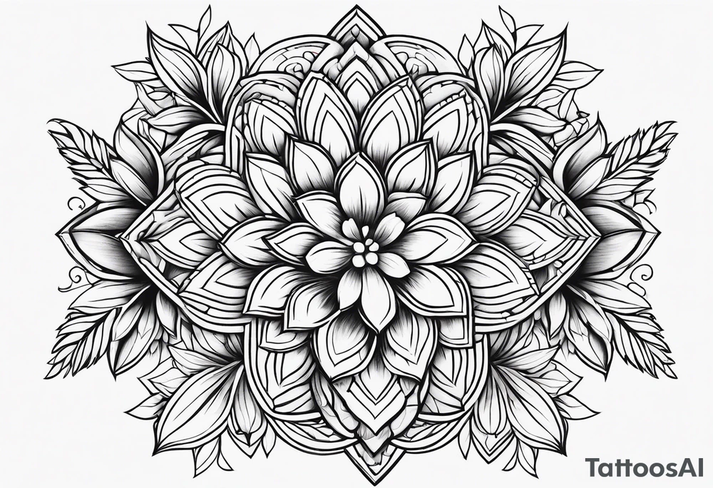 ornaments of flowers tattoo idea