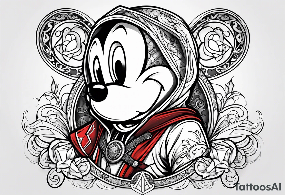 assassins creed mickey mouse tattoo idea